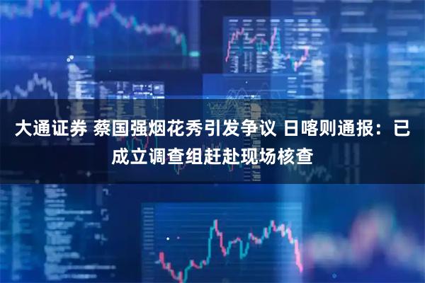 大通证券 蔡国强烟花秀引发争议 日喀则通报：已成立调查组赶赴现场核查